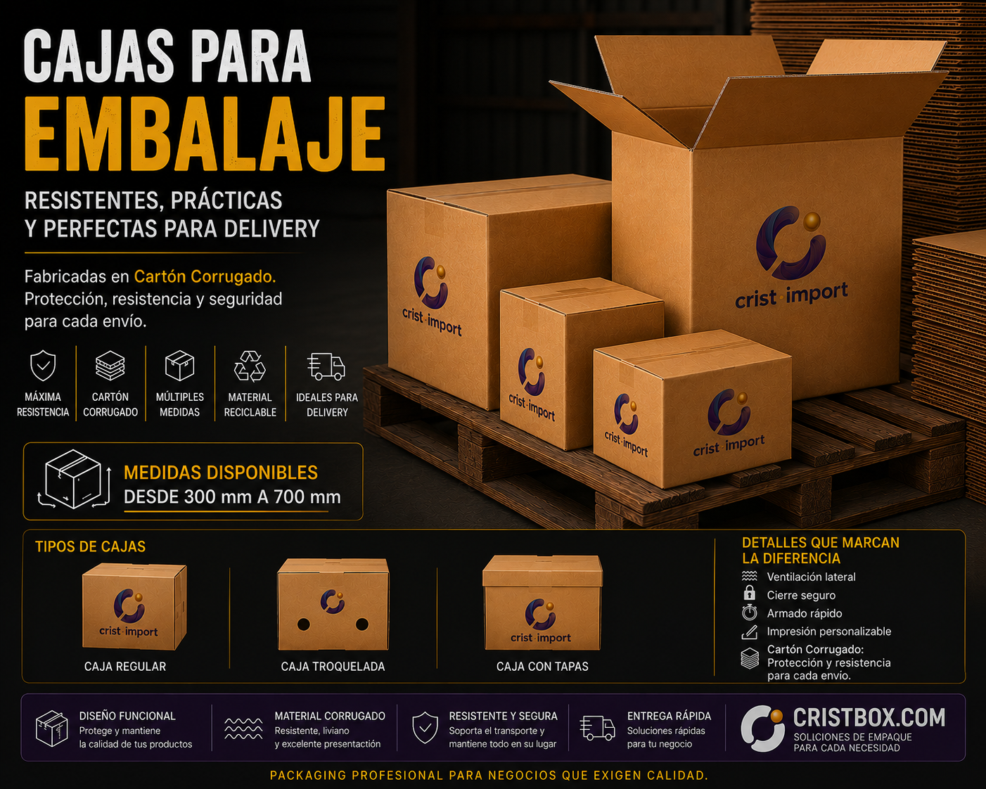 Cajas de Cartón Corrugado para Embalaje y Despacho | Múltiples Medidas Disponibles