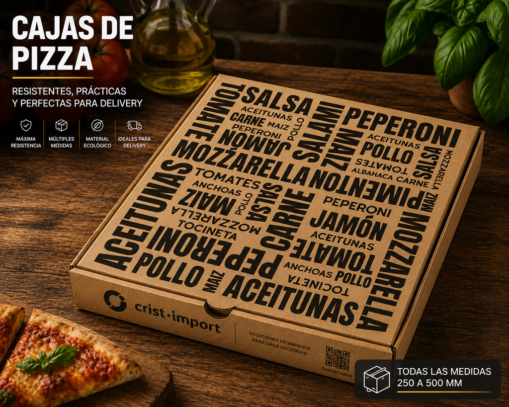 Cajas de Pizza Profesionales | Todas las Medidas | Resistentes para Delivery